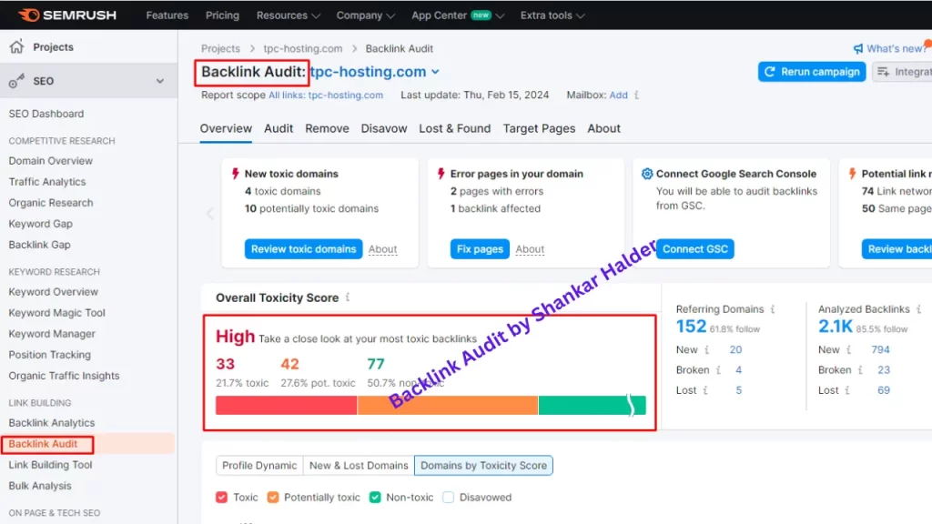 backlink audit by the best and top seo expert shankar halder