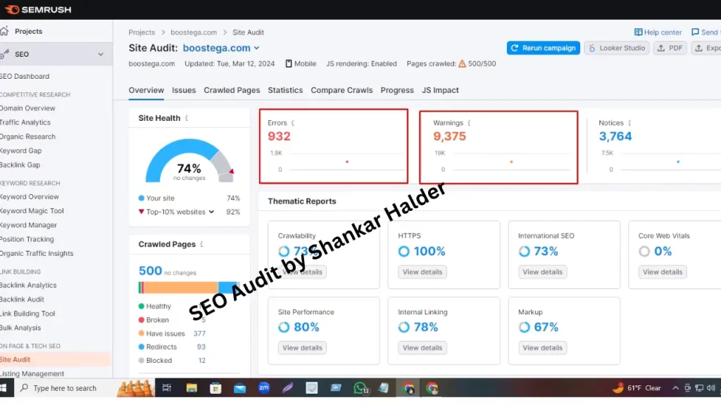 website audit by seo specialist shankar halder